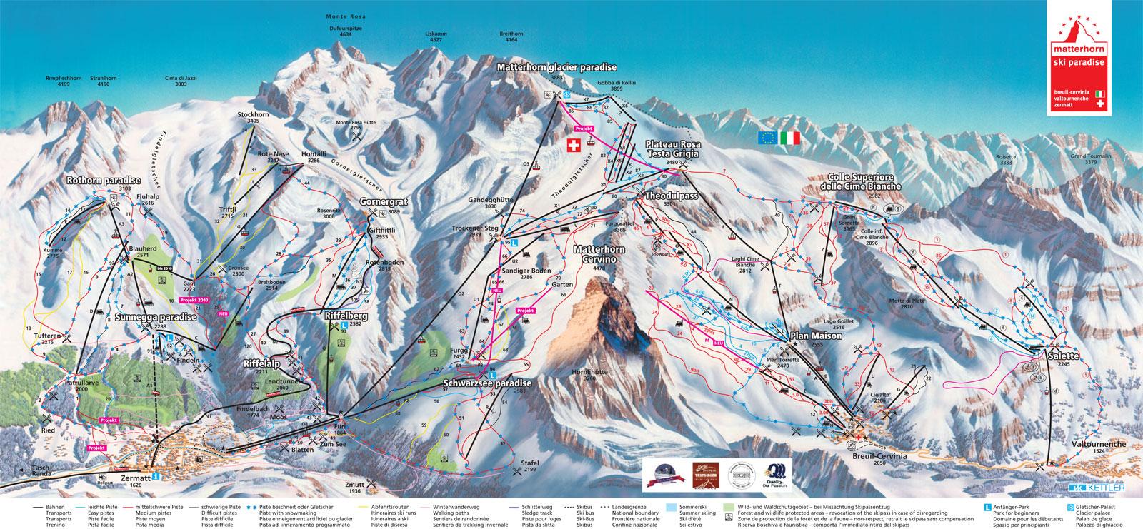 Zermatt Piste Map | J2Ski