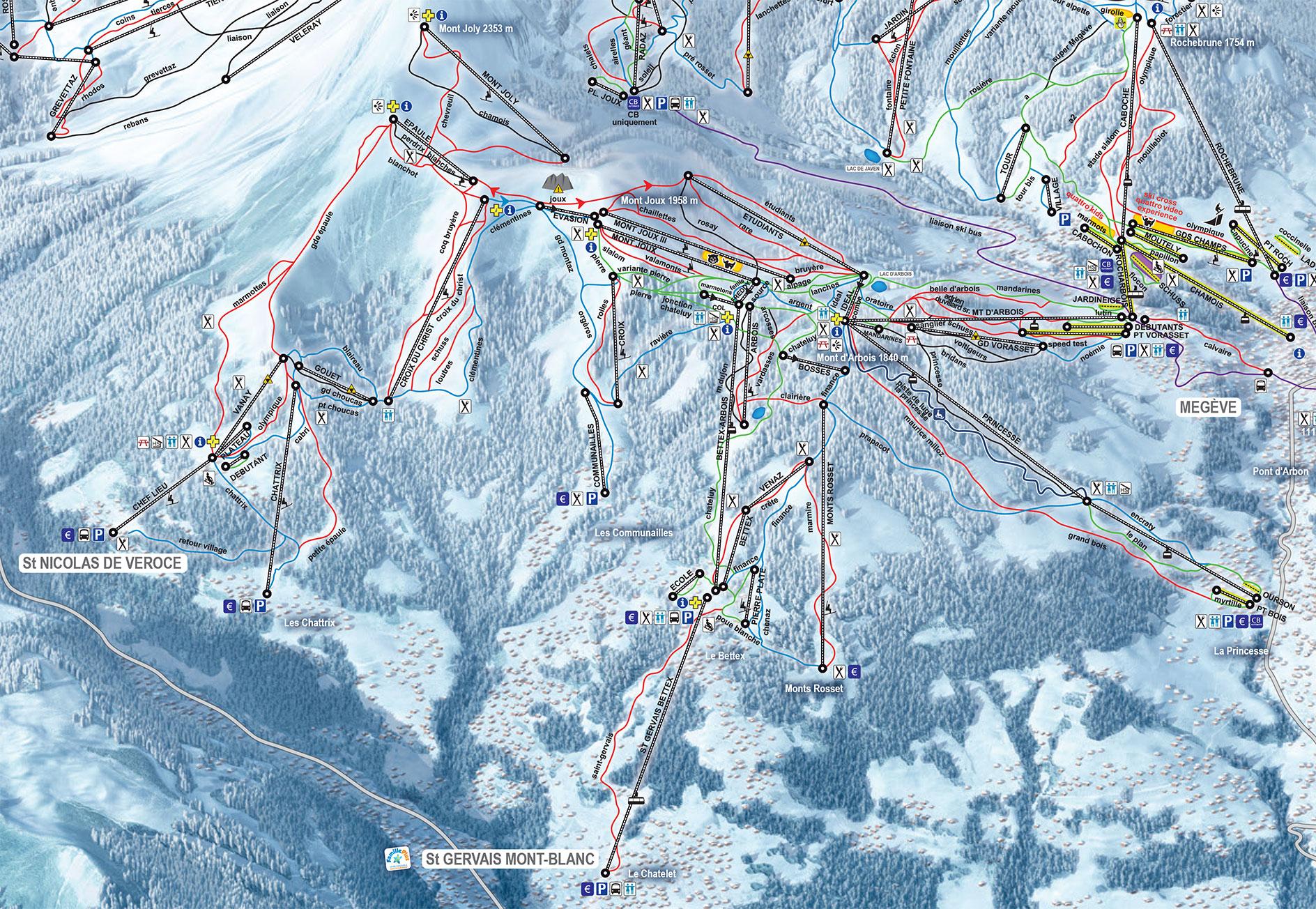 Saint Gervais Mont Blanc Trail Map