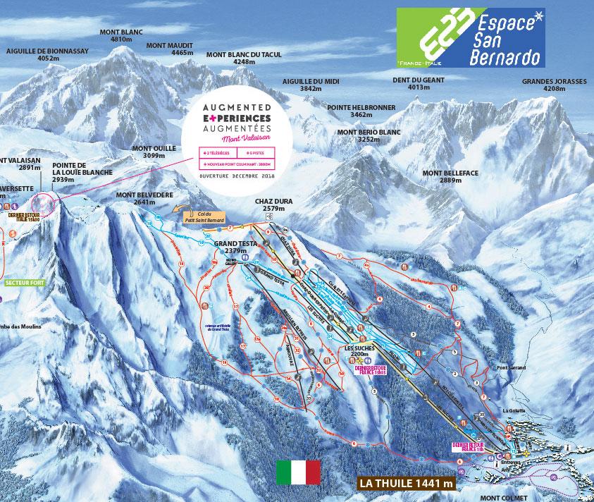 La Thuile Piste Map | J2Ski