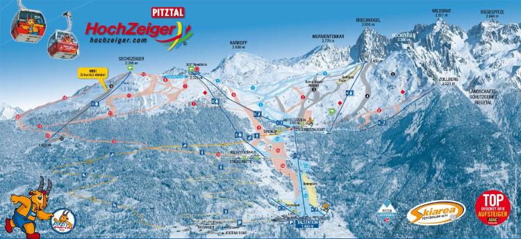 Hochzeiger Piste Map J2ski