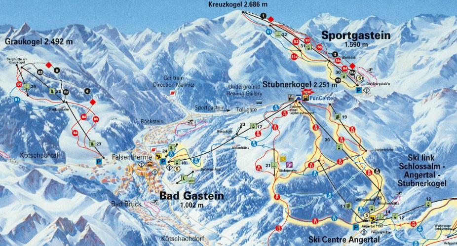 Bad Gastein Piste Map