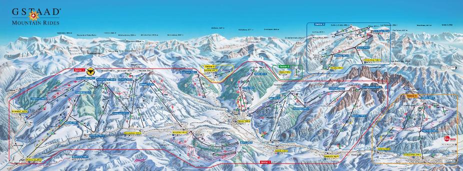 Gstaad Mountain Rides Piste Map