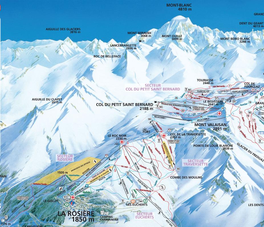 La Rosière Piste Map | J2Ski