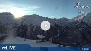 WebCam showing current Snow conditions in St. Anton am Arlberg, ©wtvthmb.feratel.com