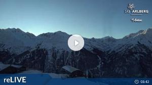 WebCam showing current Snow conditions in St. Anton am Arlberg, ©wtvthmb.feratel.com