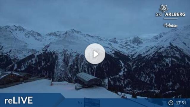 WebCam showing current Snow conditions in St. Anton am Arlberg