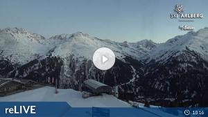 WebCam showing current Snow conditions in St. Anton am Arlberg, ©wtvthmb.feratel.com