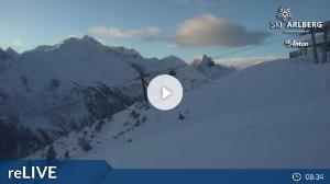 WebCam showing current Snow conditions in St. Anton am Arlberg, ©wtvthmb.feratel.com