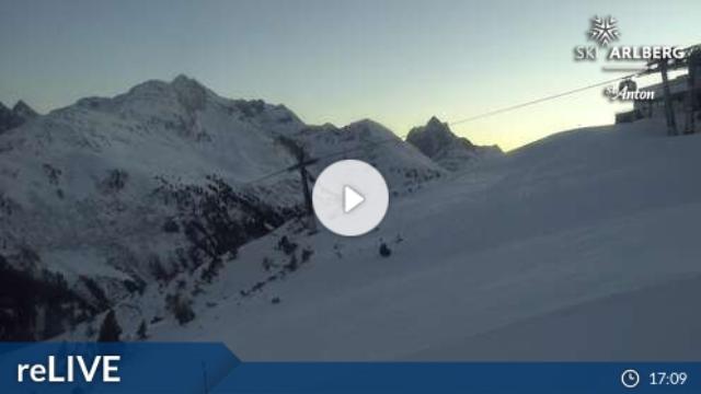 WebCam showing current Snow conditions in St. Anton am Arlberg