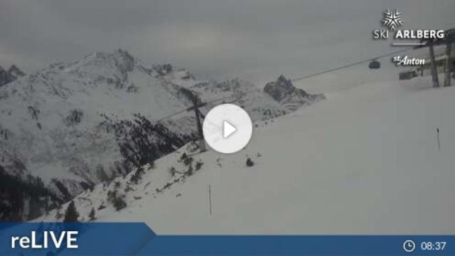 WebCam showing current Snow conditions in St. Anton am Arlberg