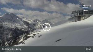 WebCam showing current Snow conditions in St. Anton am Arlberg, &copy;wtvthmb.feratel.com