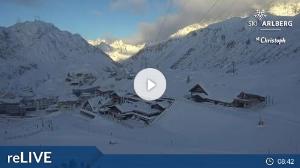 WebCam showing current Snow conditions in St. Anton am Arlberg, ©wtvthmb.feratel.com