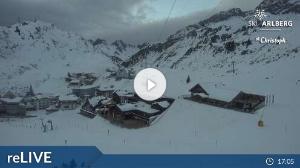 WebCam showing current Snow conditions in St. Anton am Arlberg, ©wtvthmb.feratel.com