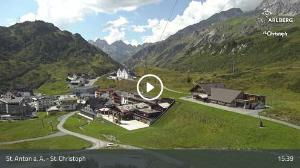 WebCam showing current Snow conditions in St. Anton am Arlberg, &copy;wtvthmb.feratel.com