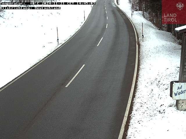 WebCam showing current Snow conditions in Tannheim