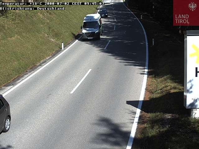 WebCam showing current Snow conditions in Tannheim