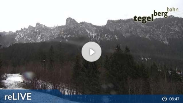 WebCam showing current Snow conditions in Schwangau / Tegelberg