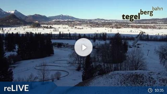 WebCam showing current Snow conditions in Schwangau / Tegelberg