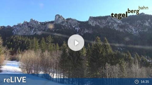 WebCam showing current Snow conditions in Schwangau / Tegelberg