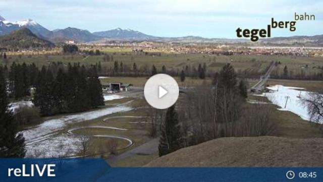 WebCam showing current Snow conditions in Schwangau / Tegelberg