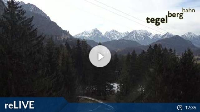 WebCam showing current Snow conditions in Schwangau / Tegelberg