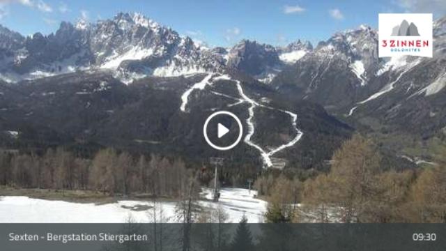 WebCam showing current Snow conditions in Sexten / Sesto